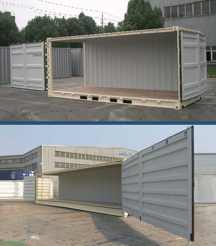 20ft and 40ft open sided shipping containers