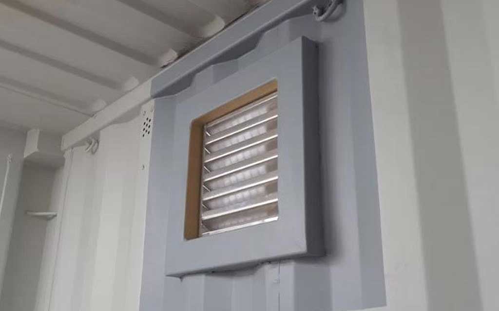 Example of a shipping container vent