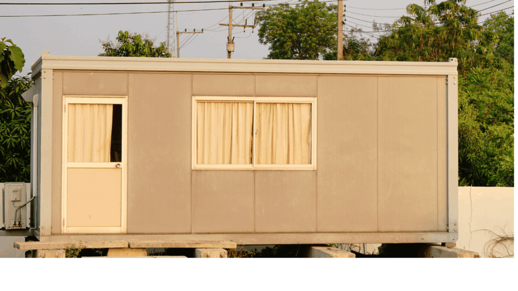 Shipping container school modified into a classroom. 