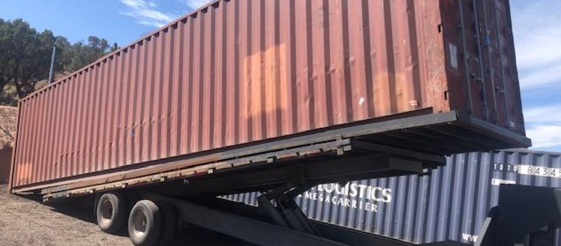 40 ft container being delivered