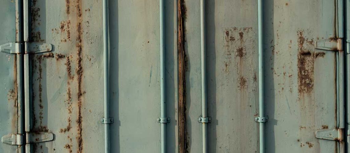 Shipping container condensation causes rust and other issues.